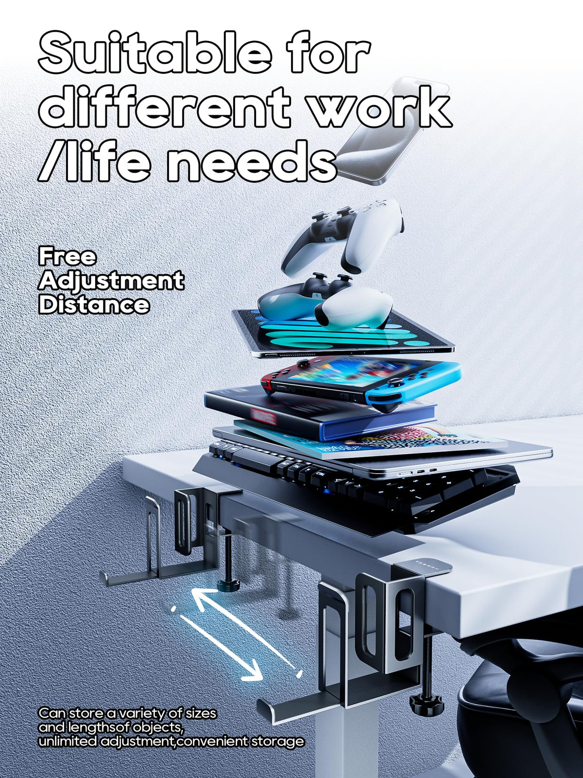 NODOCA vertical laptop stand demonstrates slim footprint saving desk space.