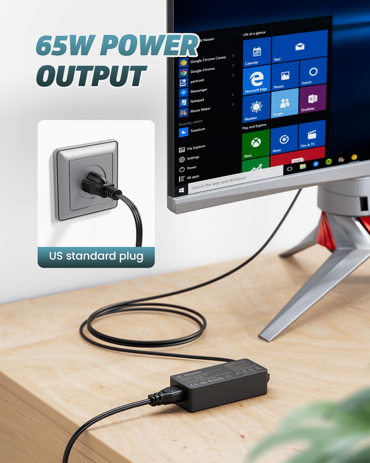 NOJIMU powering an Asus monitor showing compatibility and steady image