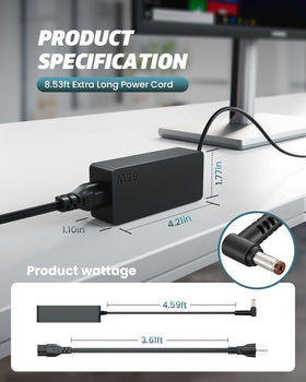NOJIMU adapter with included AC cord ready-to-use for convenience