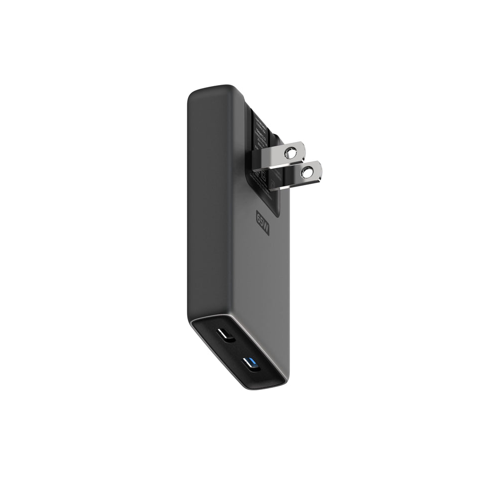 NOMAD front view of 65W slim charger showing ports for fast charging