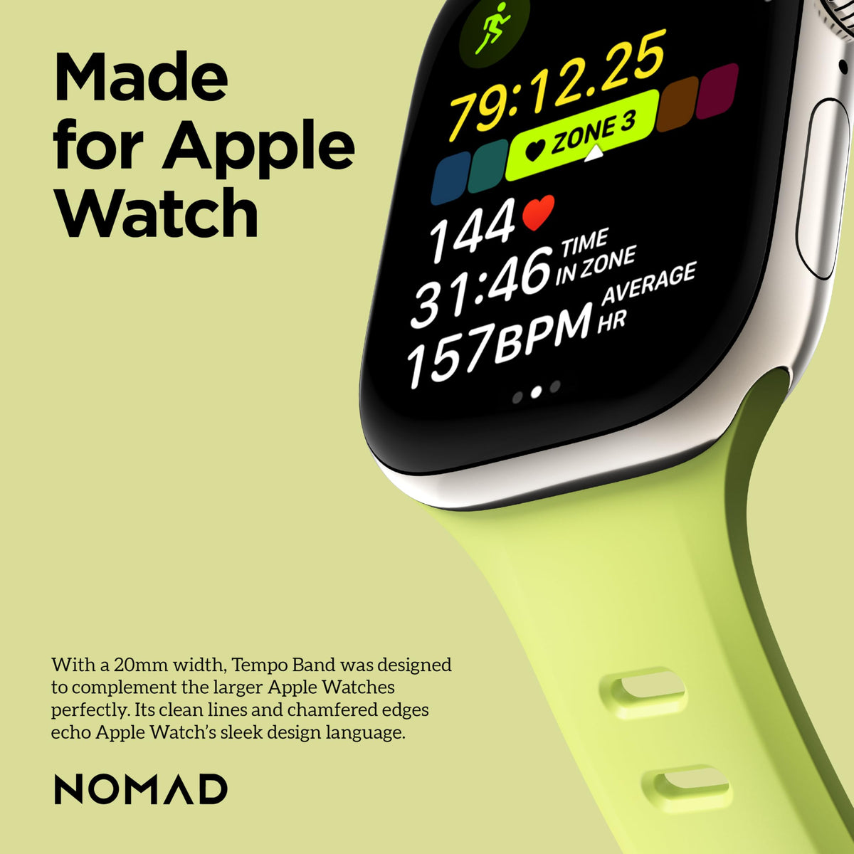 NOMAD Apple Watch Tempo Band Lumen ideal for daily wear and workouts
