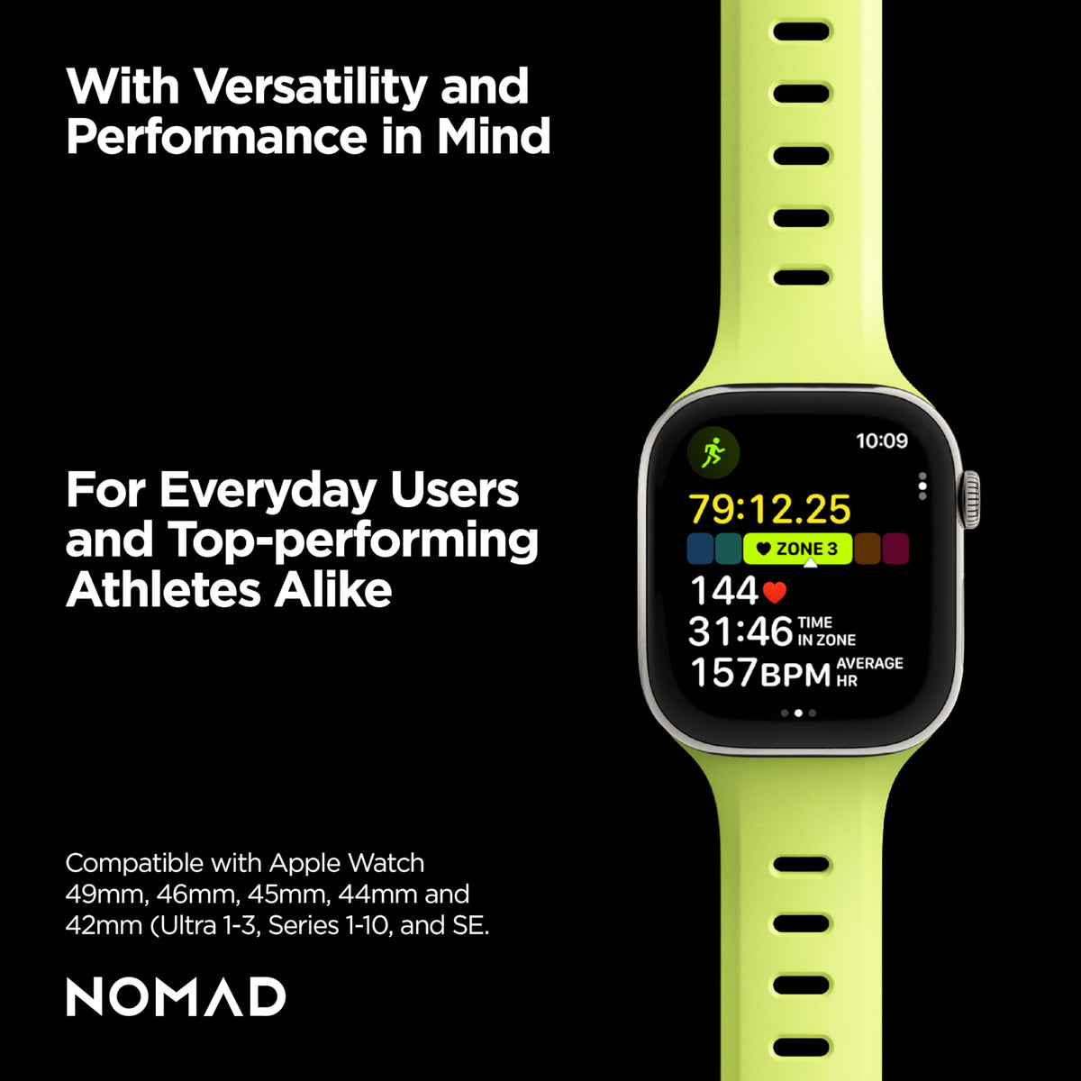 NOMAD Apple Watch Tempo Band Lumen pin tuck closure keeps a slim secure fit