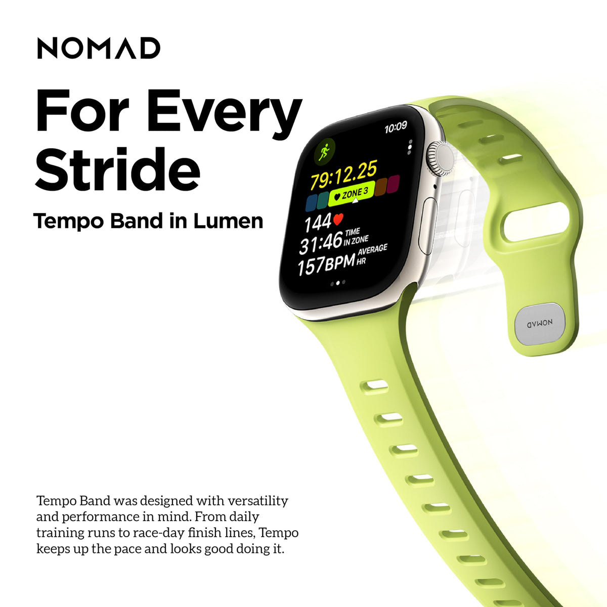 NOMAD Apple Watch Tempo Band Lumen waterproof design suited for water friendly activities