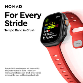 Nomad Tempo Band fits 49mm to 42mm wrists for versatile wear.