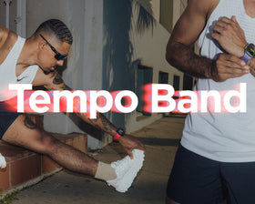 Sleek, sporty aesthetic of Nomad Tempo Band displayed on wrist.