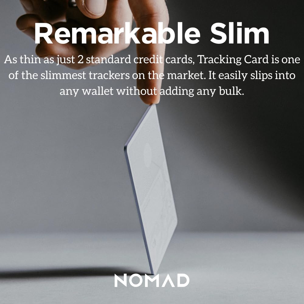 NOMAD tracking card half-submerged to show IPX7 waterproof protection for travel resilience
