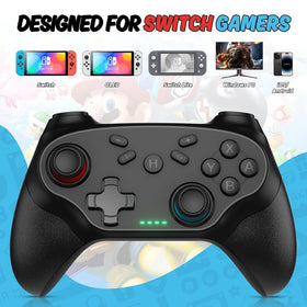 Nonbliep 2-Pack wireless controller back view; sleek, comfortable silhouette