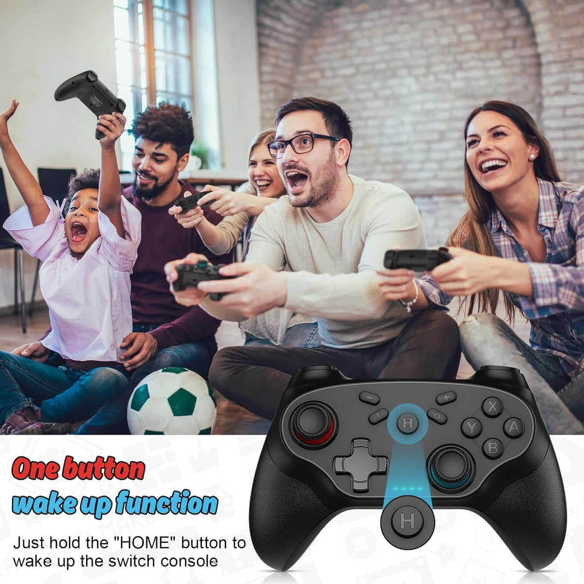 Nonbliep 2-Pack wireless controller compatibility; works with Switch and PC via Bluetooth