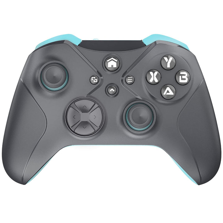 Nonbliep controller front view showing layout and comfortable grip