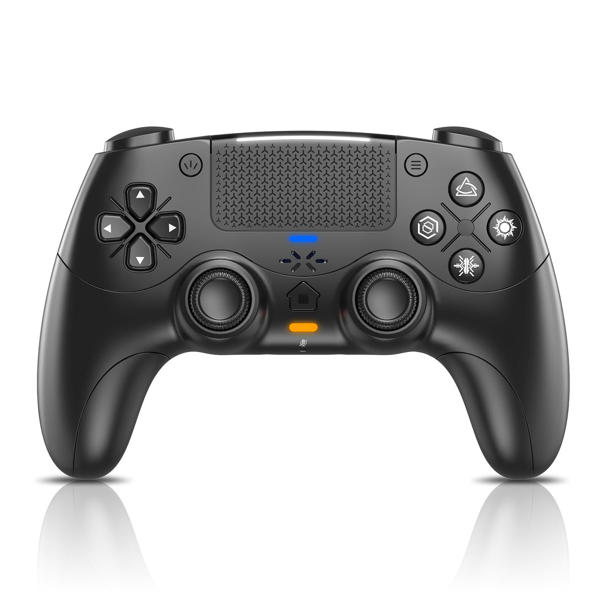 Nonbliep controller front view showing buttons and touchpad for clearer controls