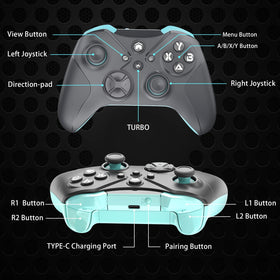 Nonbliep controller connected to headset via 3.5mm jack for chat
