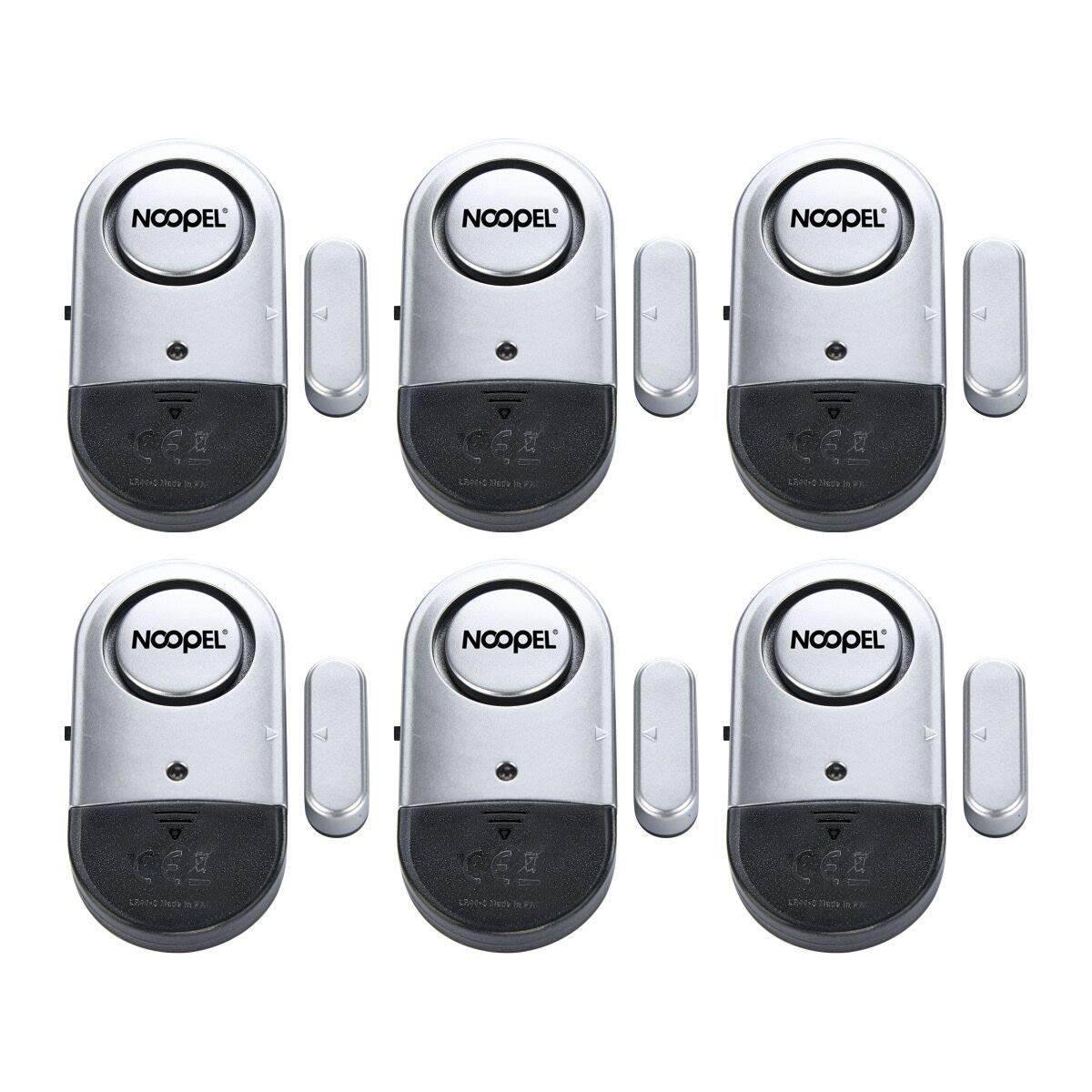 Noopel door alarm six-pack front view, compact security alert option.