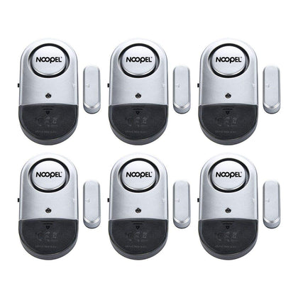 Noopel door alarm six-pack front view, compact security alert option.