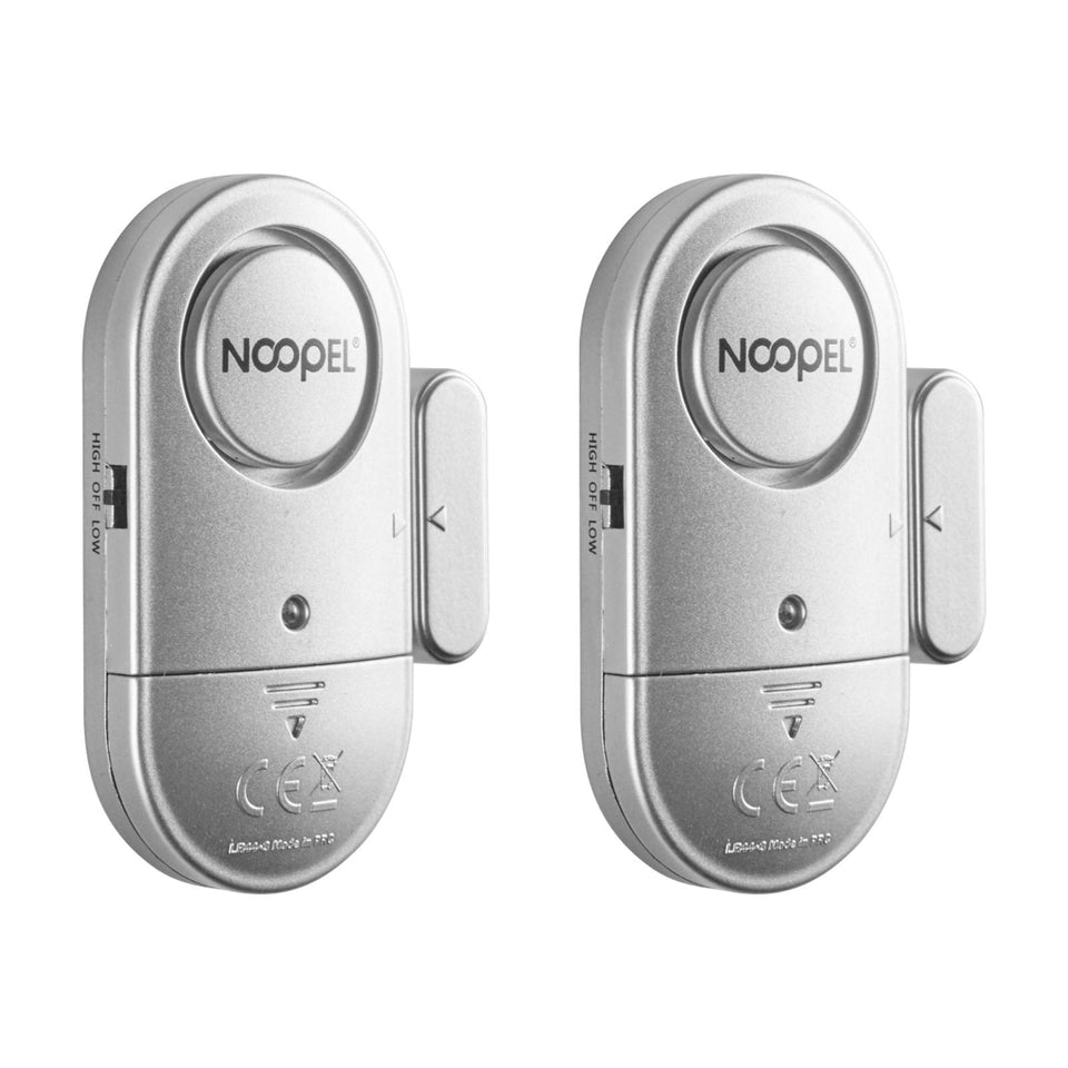 NOOPEL front view of both alarms showing compact design and ready-to-use benefit
