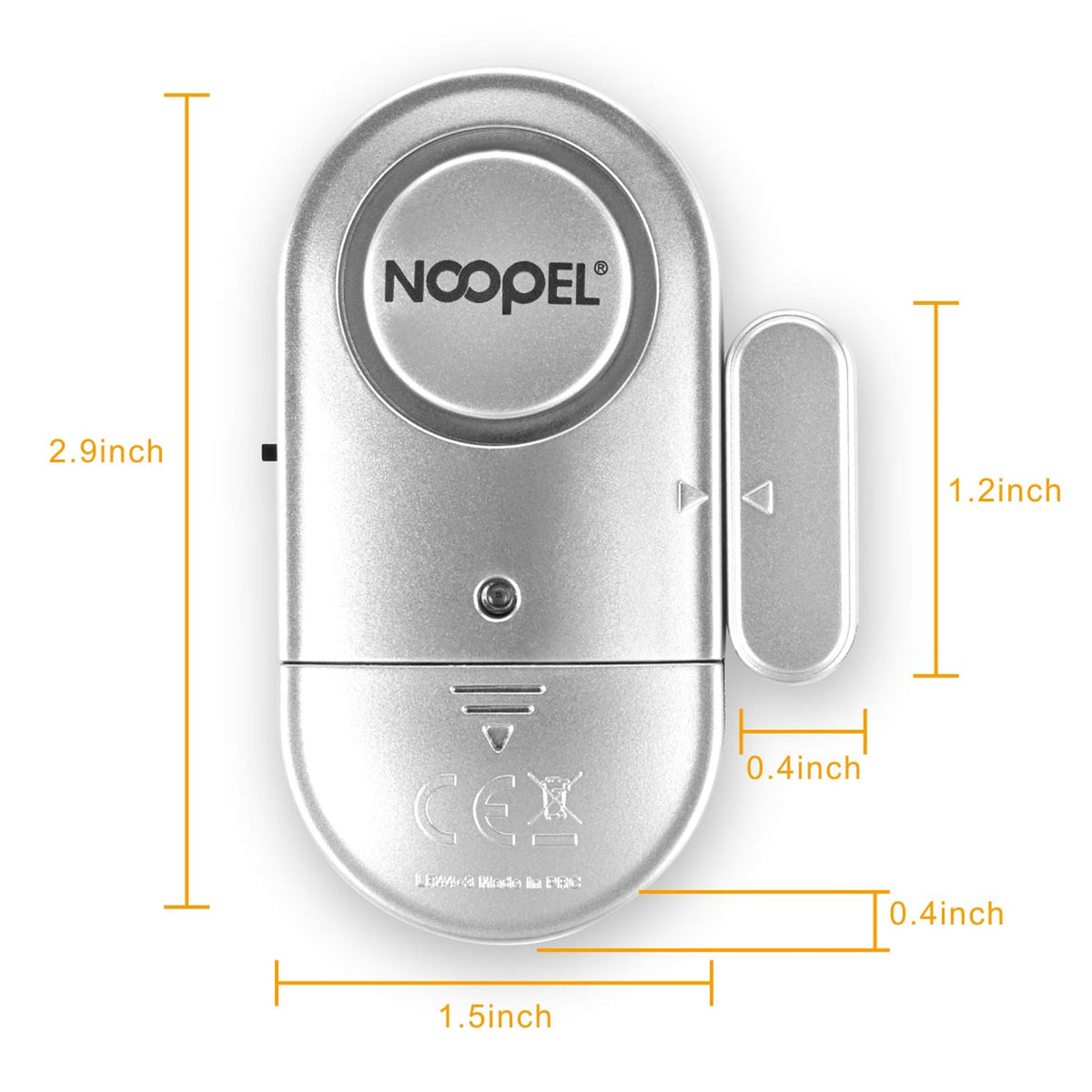 NOOPEL next to a credit card showing slim size and discreet installation benefit