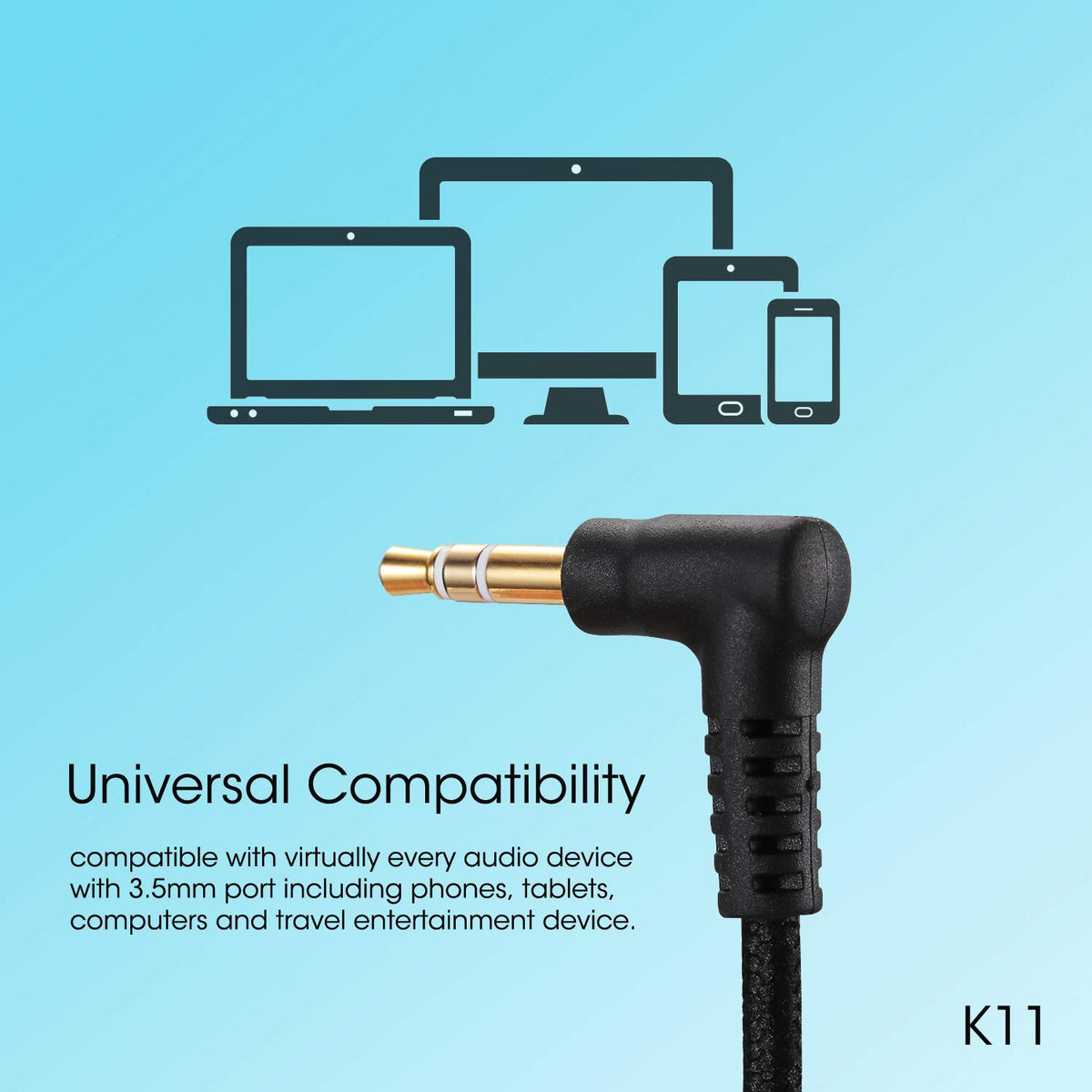 noot products k11 travel-ready kids headphones for plane and car
