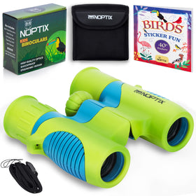 Noptix front view green binoculars showing playful design and portability