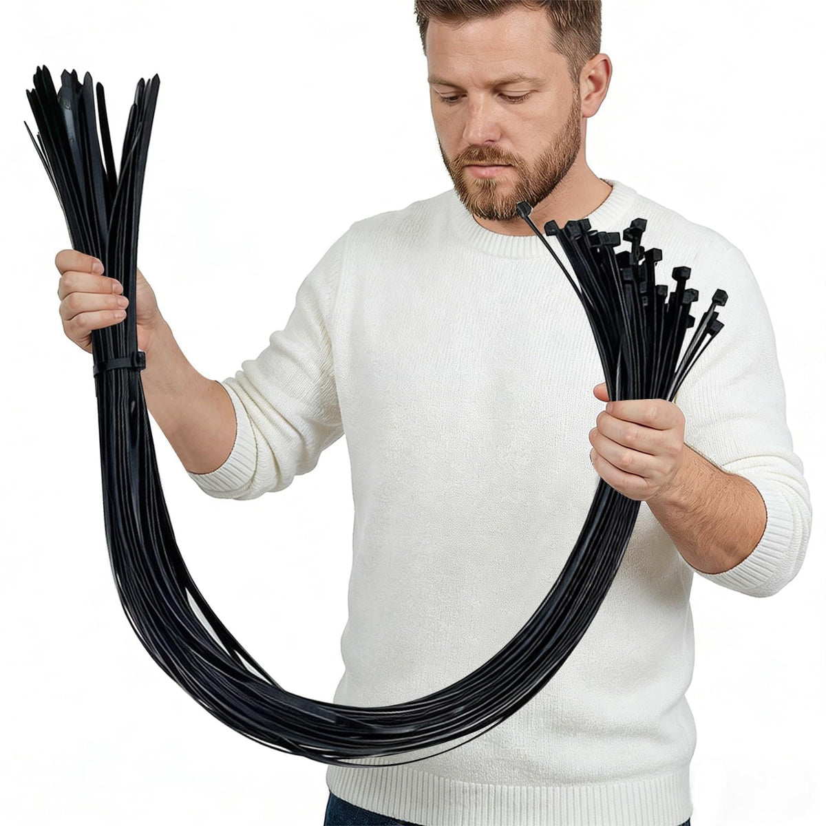 NORJIN 48-inch zip tie Heavy Duty securing cables indoors and outdoors