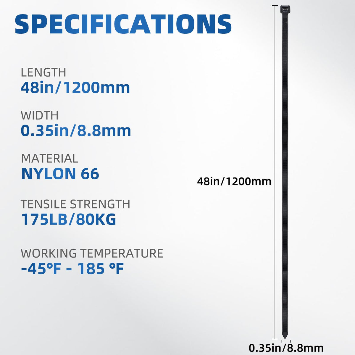 NORJIN self-locking cable tie for quick secure bundling