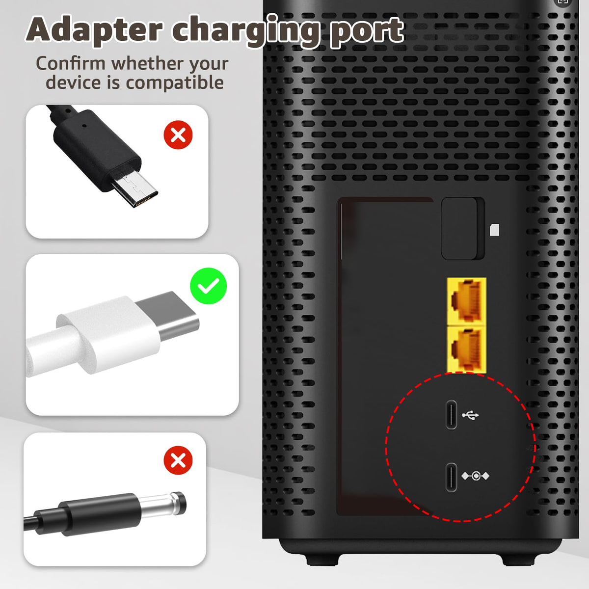 Norward white power cord suitable for T-Mobile gateway setups
