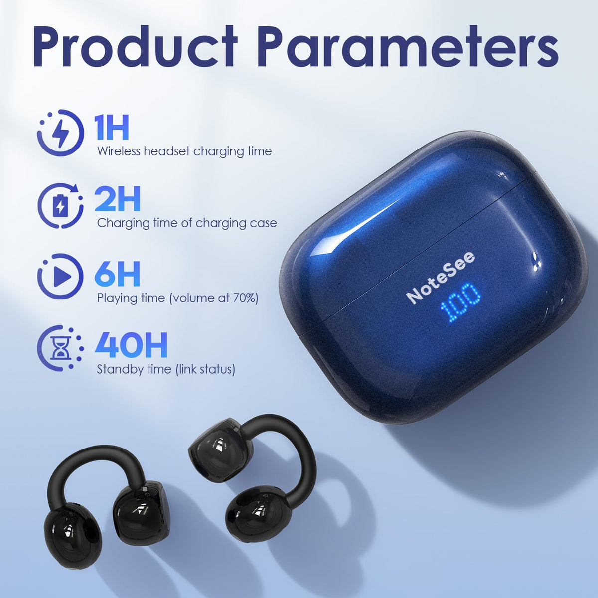 NoteSee splashes on earbud illustrating IPX5 sweat resistance benefit