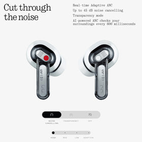 Nothing Ear (3) buds ANC visual highlights deep noise cancellation for focused workouts.