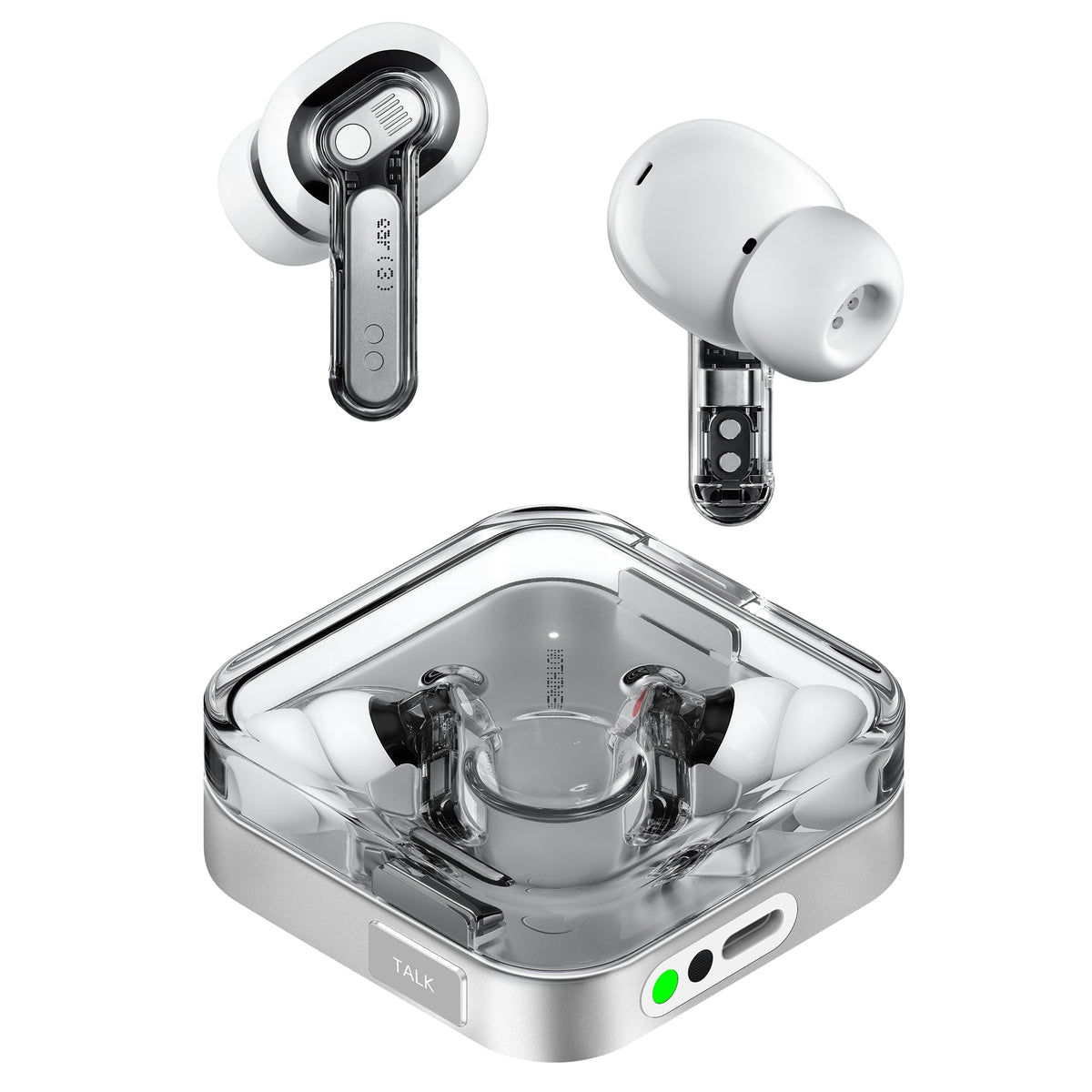 Nothing Ear (3) case charge showing portable power for all-day listening.