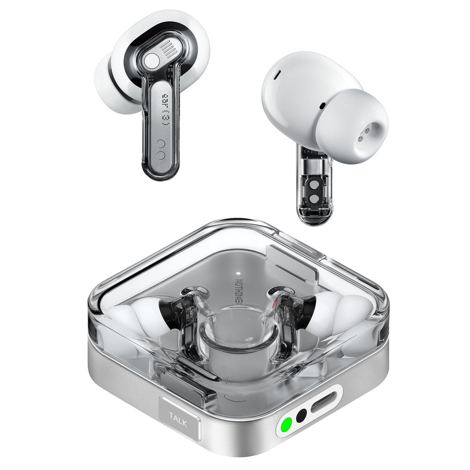 Nothing Ear (3) case charge showing portable power for all-day listening.