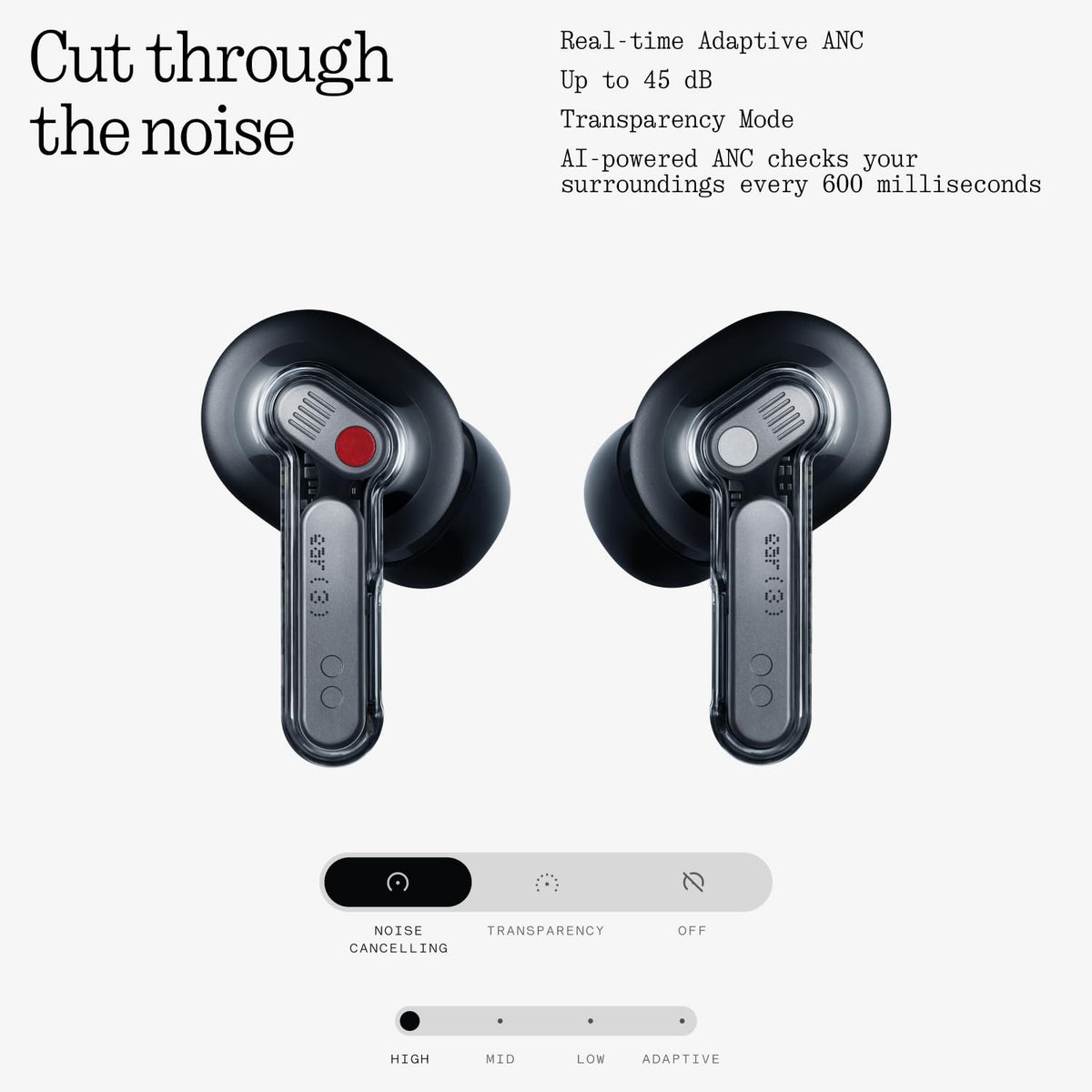 Nothing Ear (3) case open showing earbuds for quick access