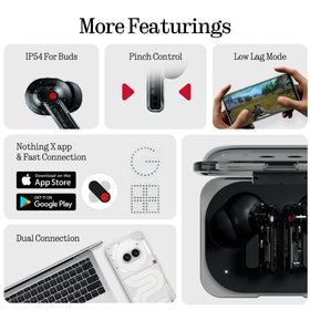 Nothing Ear a 42-5h battery with case supports all-day listening.