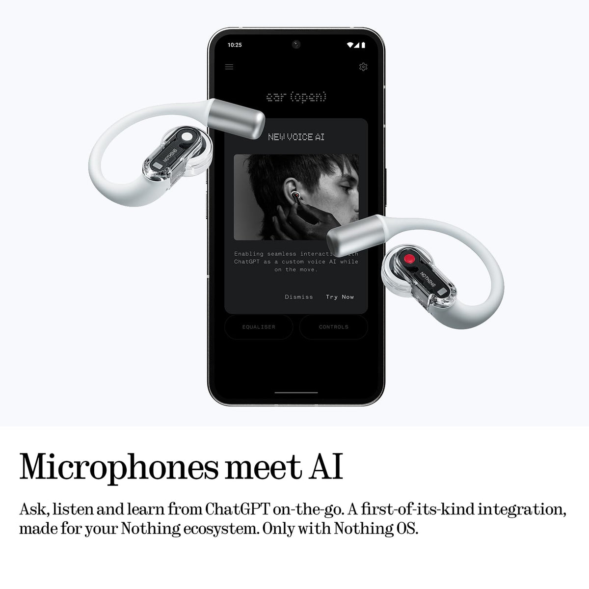 Nothing Ear Open dual AI mics deliver clear calls with noise reduction.