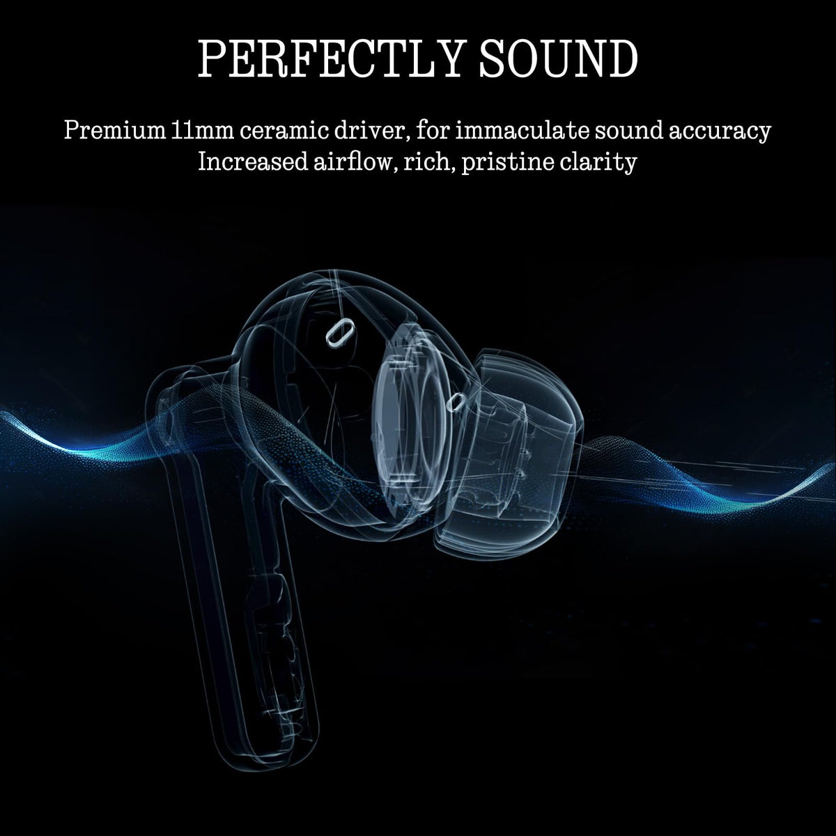 Nothing Ear Wireless Earbuds ceramic driver close-up, rich clarity with deep bass.