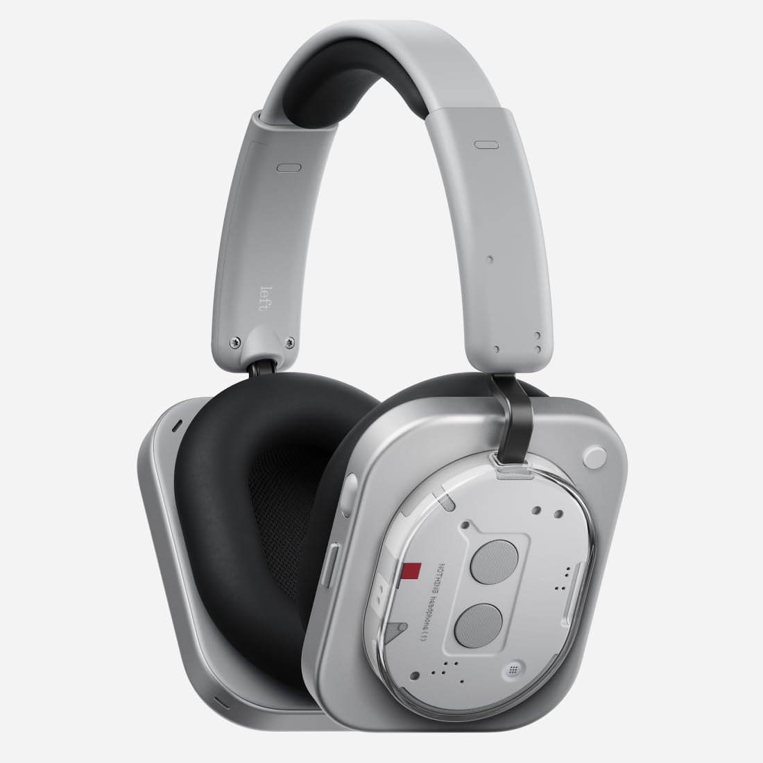 Nothing Headphone 1 close-up showing hybrid ANC over-ear design for focused listening