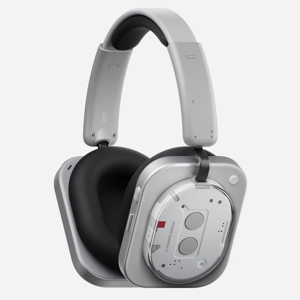 Nothing Headphone 1 close-up showing hybrid ANC over-ear design for focused listening