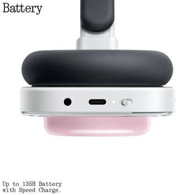 Nothing Headphone (a) battery indicator highlights long 135-hour playtime.