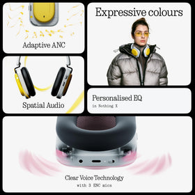 Nothing Headphone (a) tactile controls on the side enable quick, distraction-free adjustments.