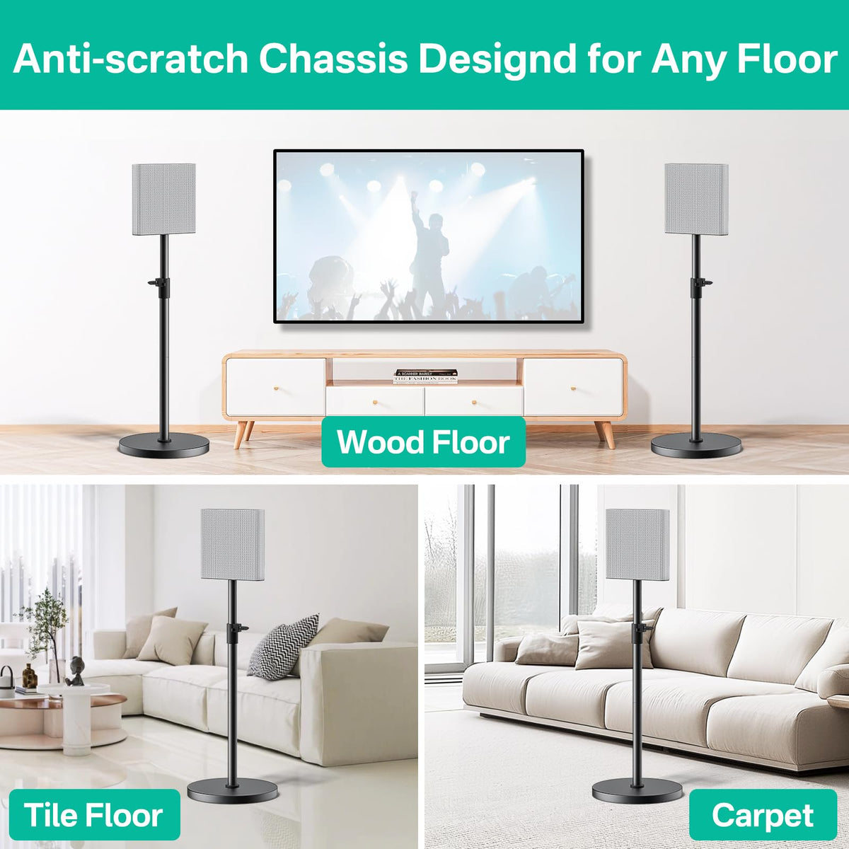 notiela lifestyle living room pair setup demonstrating neat surround sound arrangement benefit