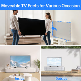 Notiela Onn TV legs anti-slip feet protect tabletops during use.