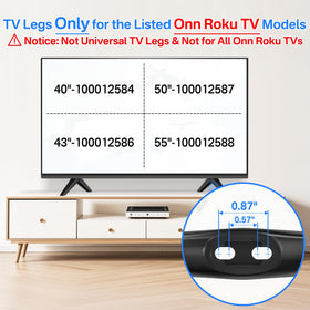 Notiela Onn TV legs side view highlights anti-slip feet and surface protection.