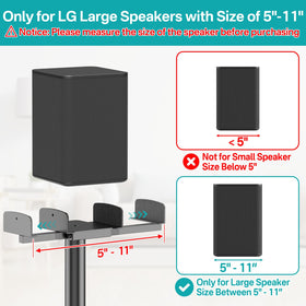 Notiela surround sound stands with adjustable tray fit LG models for precise placement.