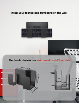 NOTMBESTM wall-mount two-tier shelf supporting laptops and keyboards