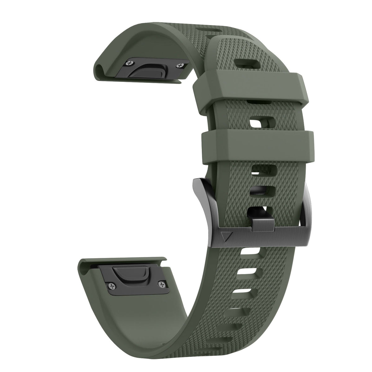 NotoCity Fenix 5 band army green on wrist with secure fit for daily wear