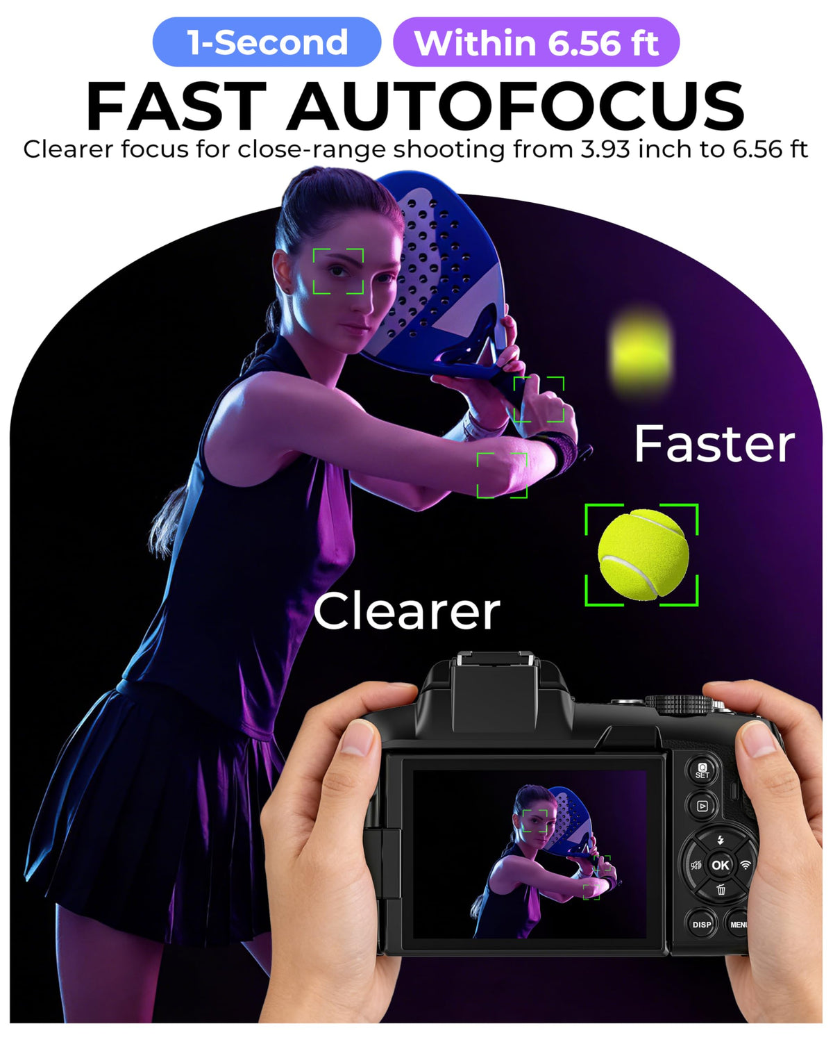 Notoldpine 5K camera 3-inch IPS screen with vibrant colors for framing.