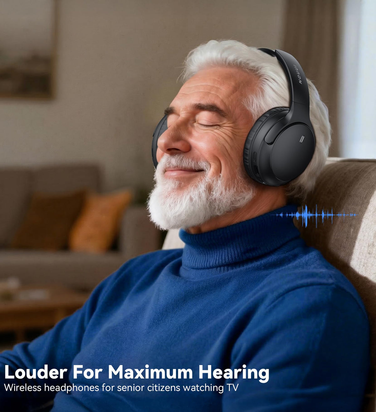NOUUI charging dock stores and automatically recharges the headphones
