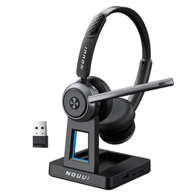 NOUUI headset front view showing controls and professional clarity