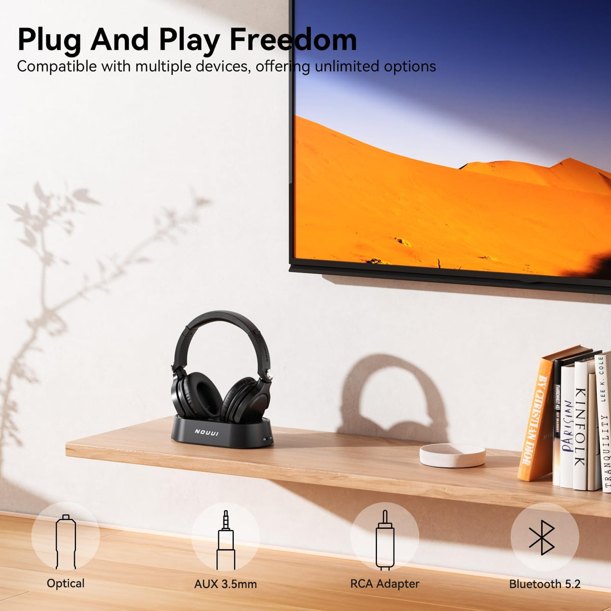 NOUUI 65-hour battery life enables extended viewing sessions.
