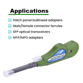 NovaGrowth cleaner in action cleaning an MTP/MPO connector end.