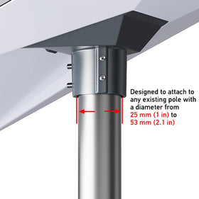 NovaKits closeup of 70mm extended socket showing deeper dish engagement for wind resistance