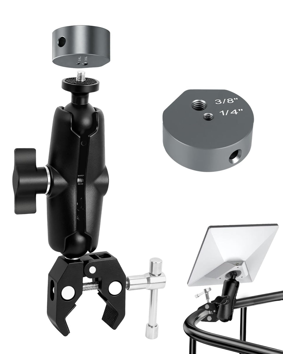NovaKits Starlink Mini clamp mount side view highlights its durable aluminum construction for rugged use.