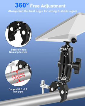 NovaKits Starlink Mini quick-install clamp with knob enables tool-free setup.